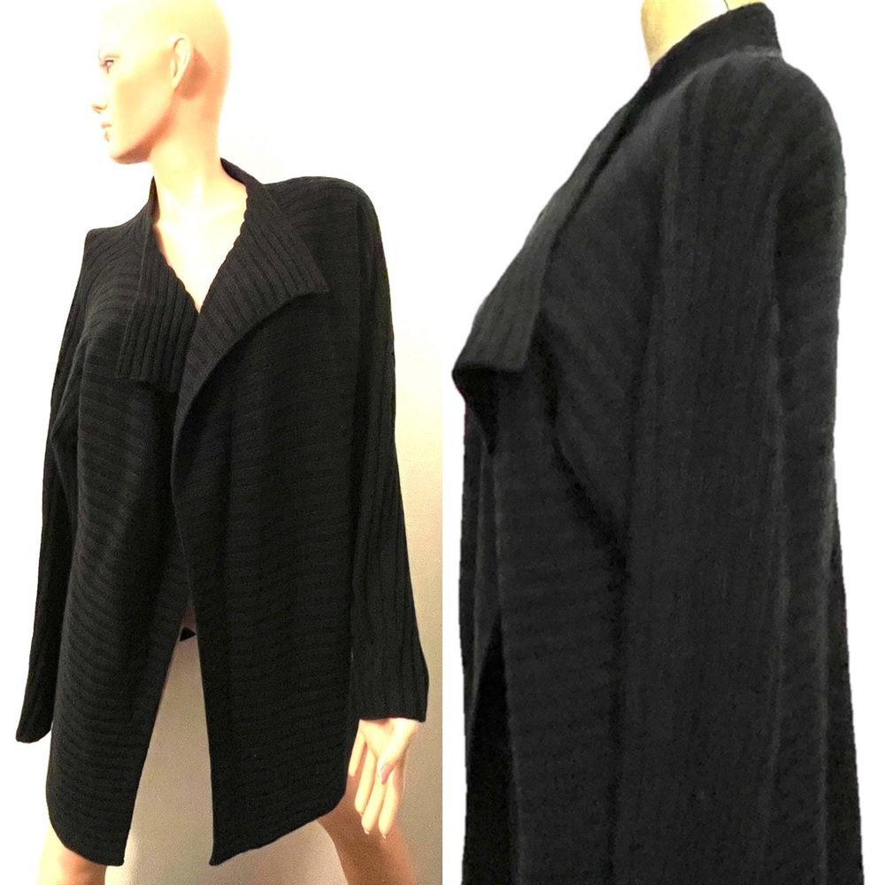 Victoria’s Secret MODA INTERNATIONAL Slouchy Black CARDIGAN SWEATER Size XL